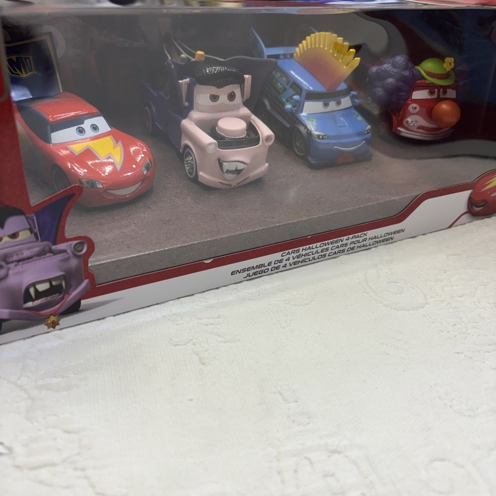 Disney Pixar Cars Halloween 4 Pack Lightning McQueen Mater DJ Red New In Box